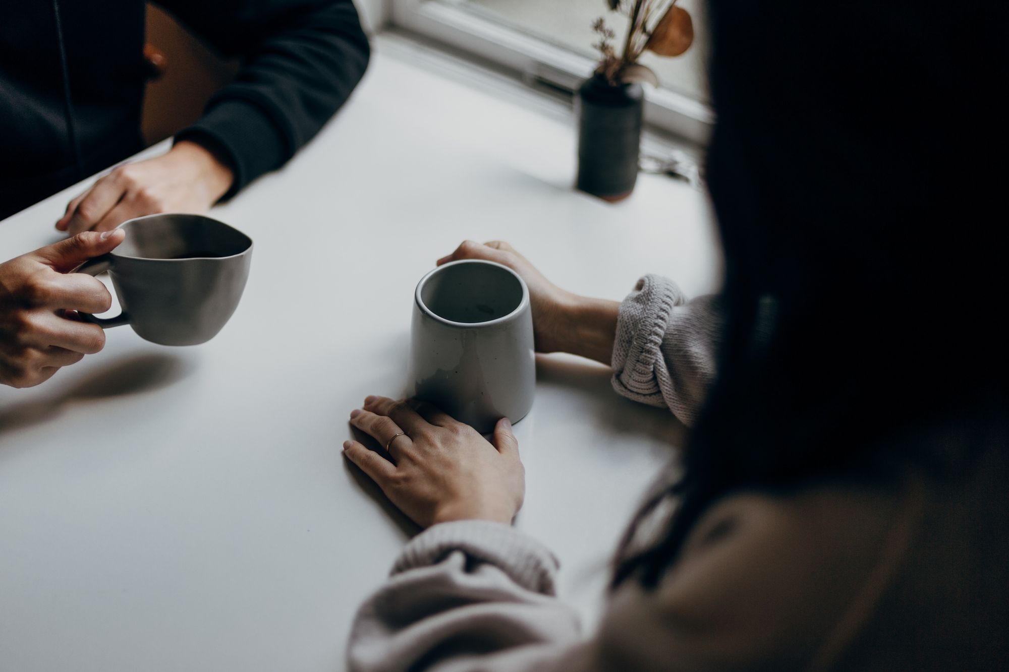 meeting your interviewee with cup of coffee