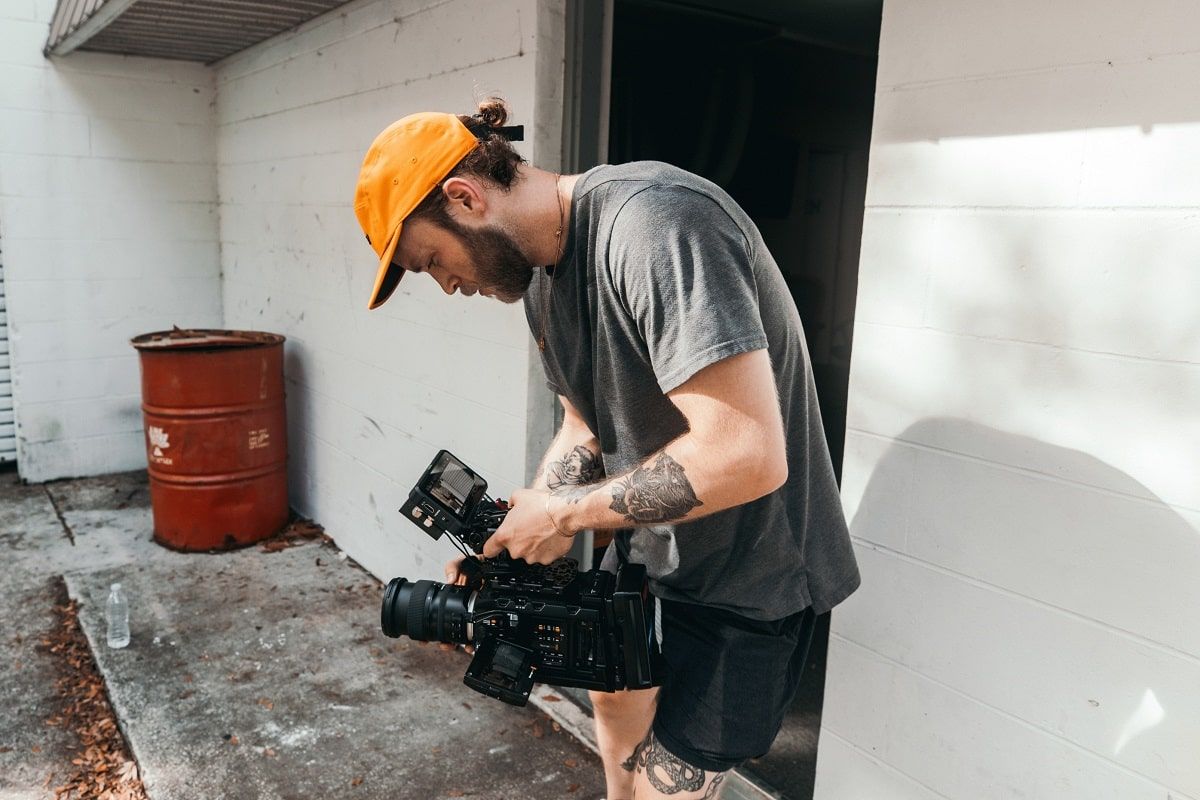 cinematographer walking on set