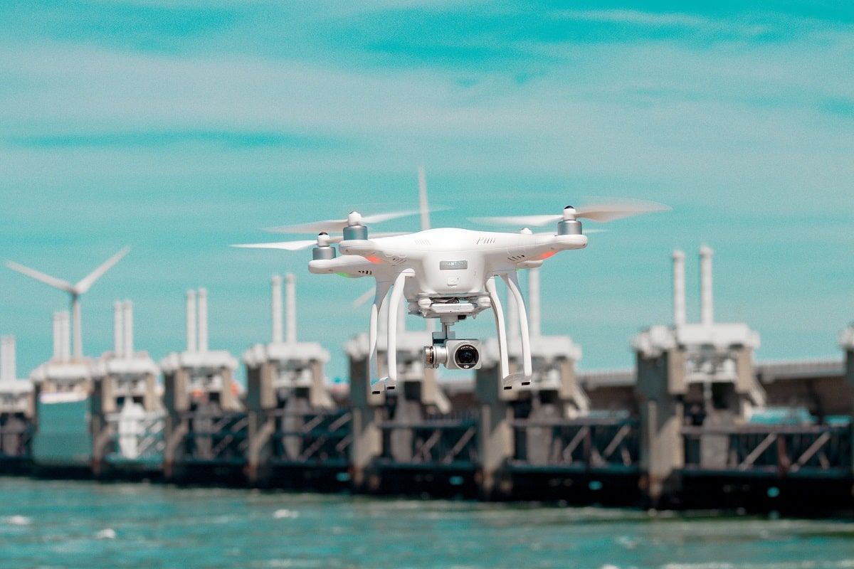 drone at harbor