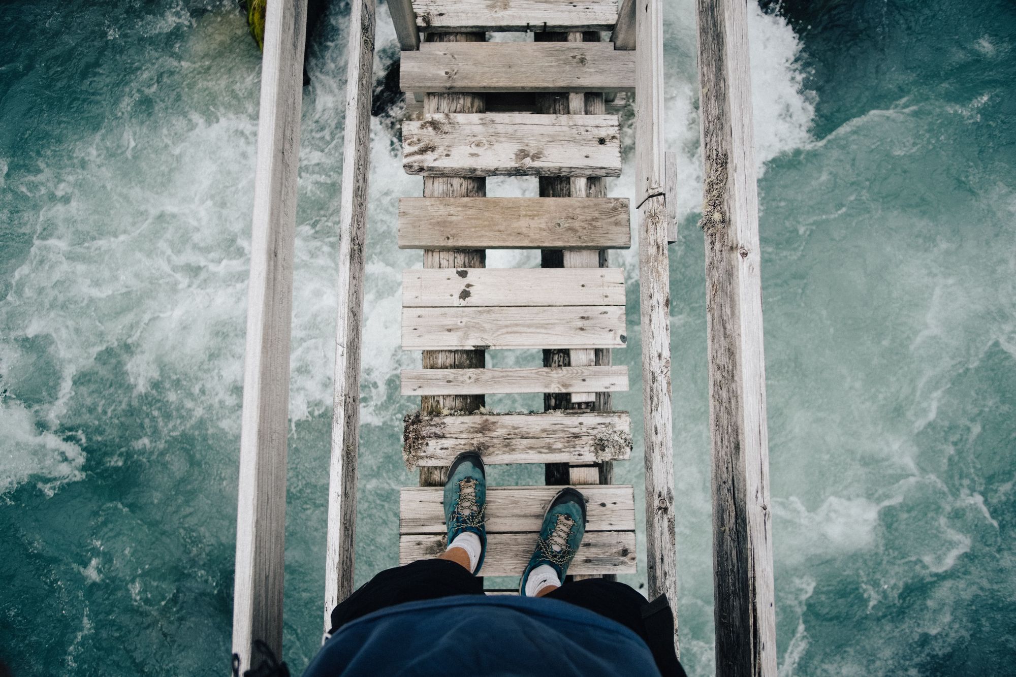 Crossing a scary bridge over water - is this a TikTo challenge?