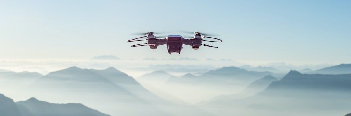 drone in mountains