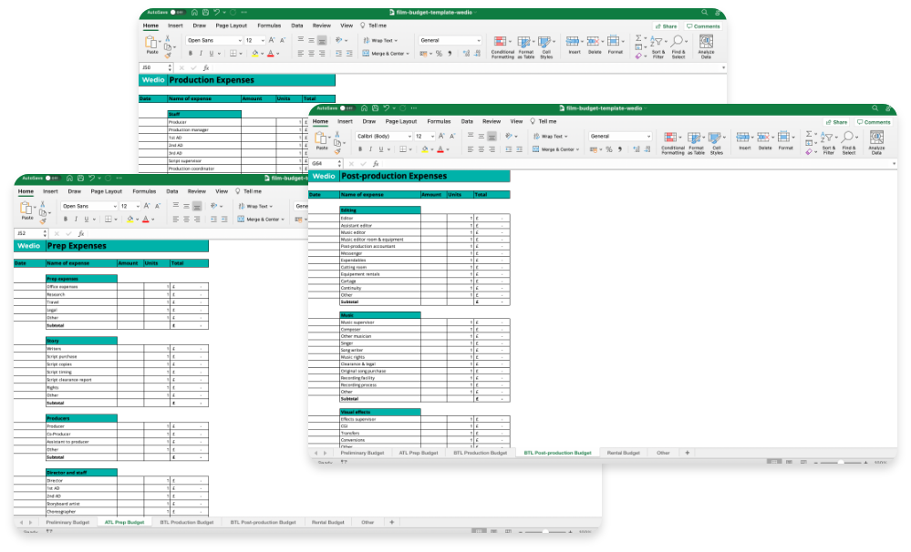 Film Budget Template | Download Your FREE Template Here | Wedio