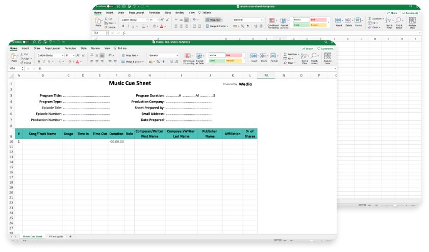 Cue Sheet Template Download Your FREE Template Here Wedio