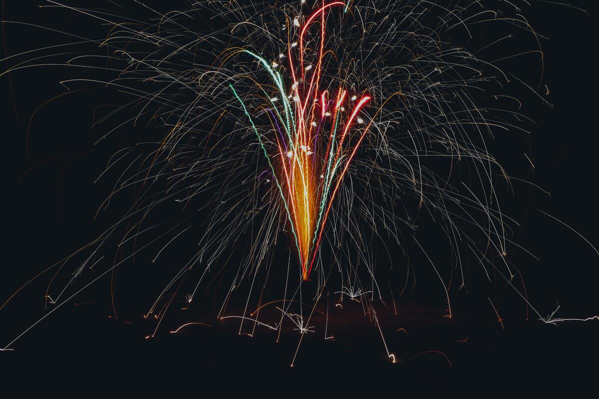 long exposure photography fireworks