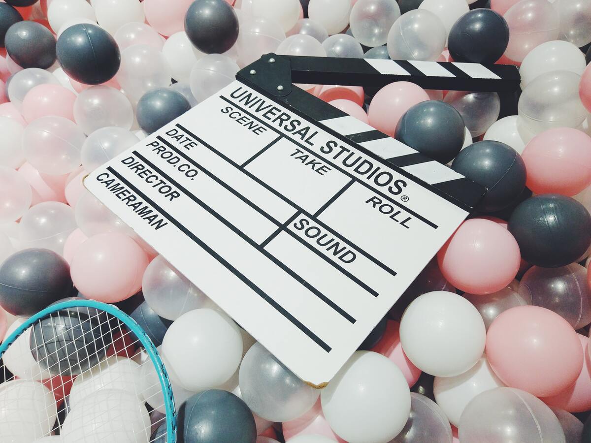 movie credits clapper board