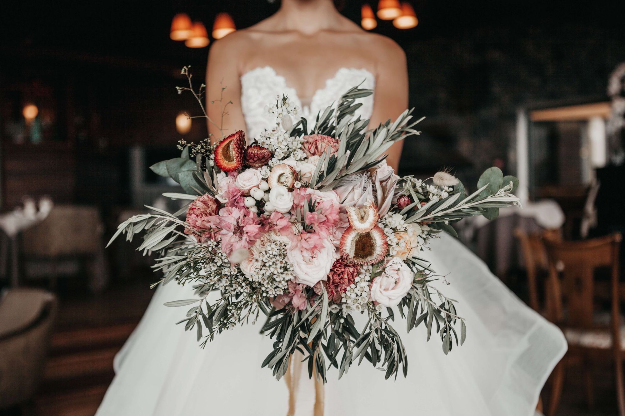 Wedding photo with flowers