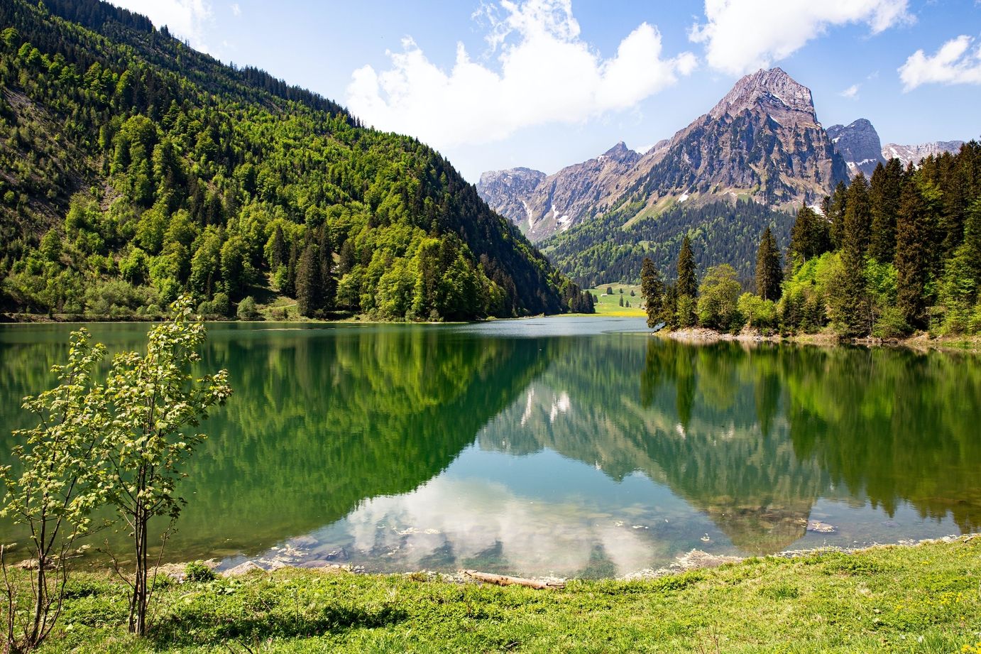 mountain lake shot view photo landscape nature