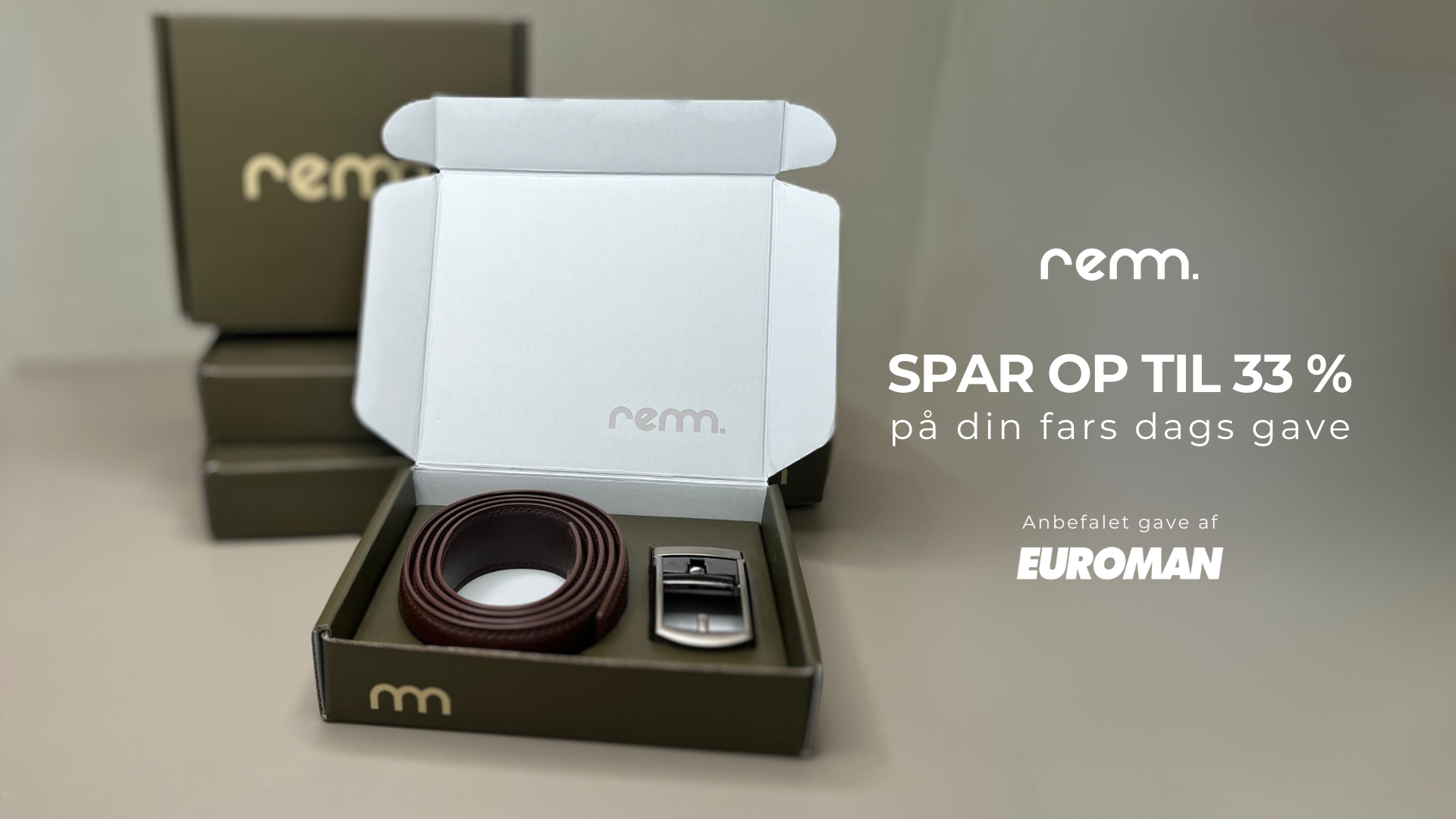 Gavesæt 1: 1 x læderbælte med personlig indgravering fra danske remm.dk