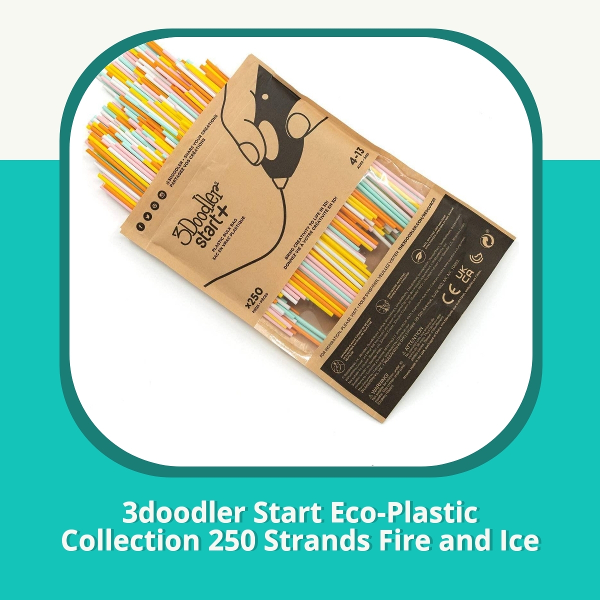 Anmeldelse af 3doodler Start Eco-Plastic Collection 250 Strands Fire and Ice