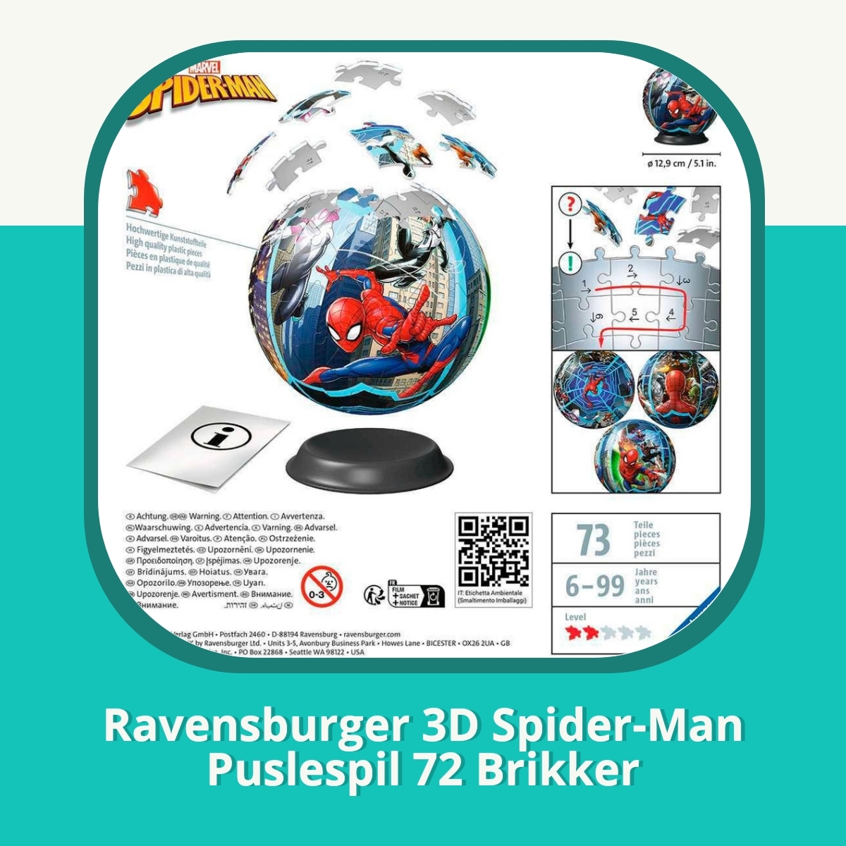Anmeldelse af Ravensburger 3D Spider-Man Puslespil 72 Brikker