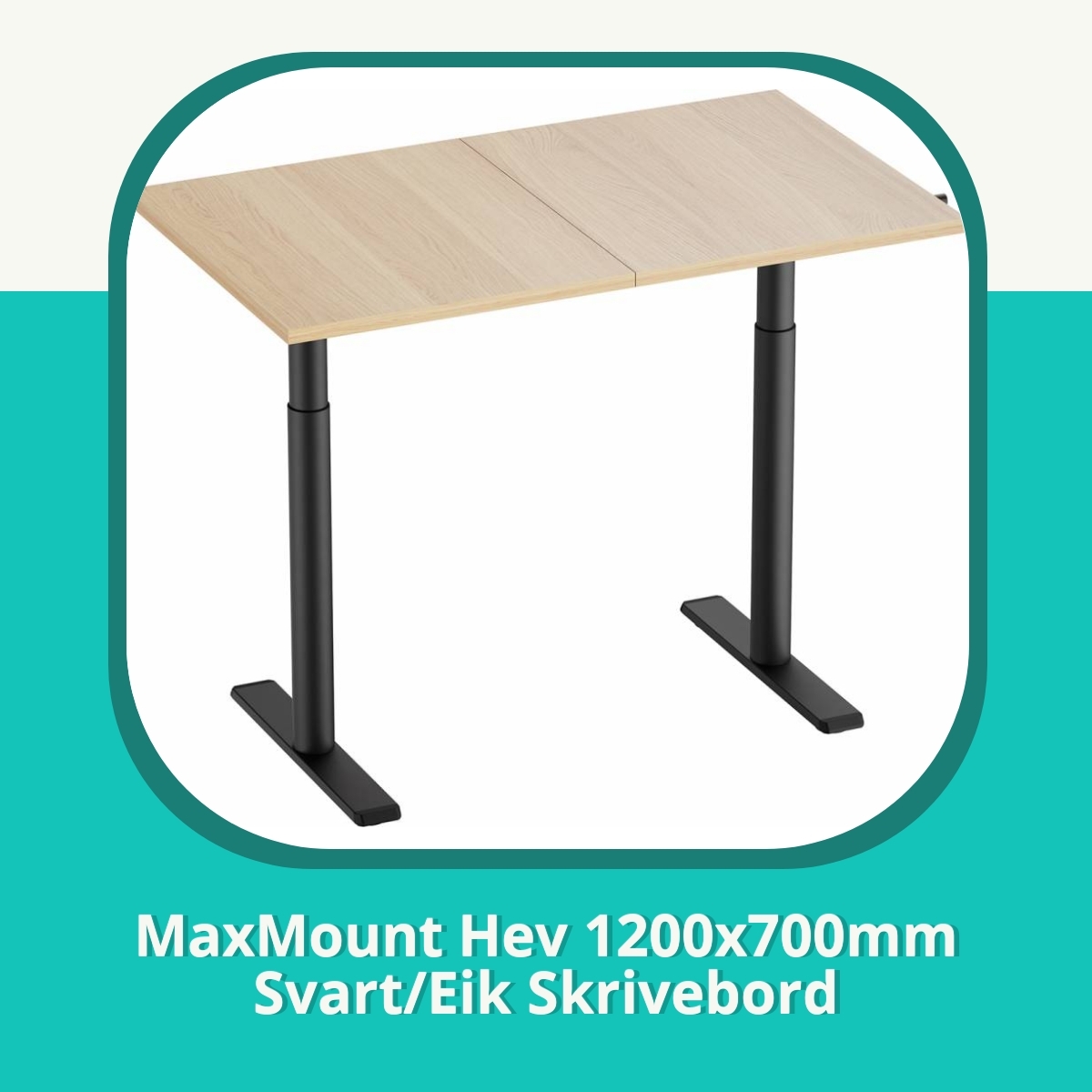 Anmeldelse af MaxMount Hev 1200x700mm Svart/Eik Skrivebord