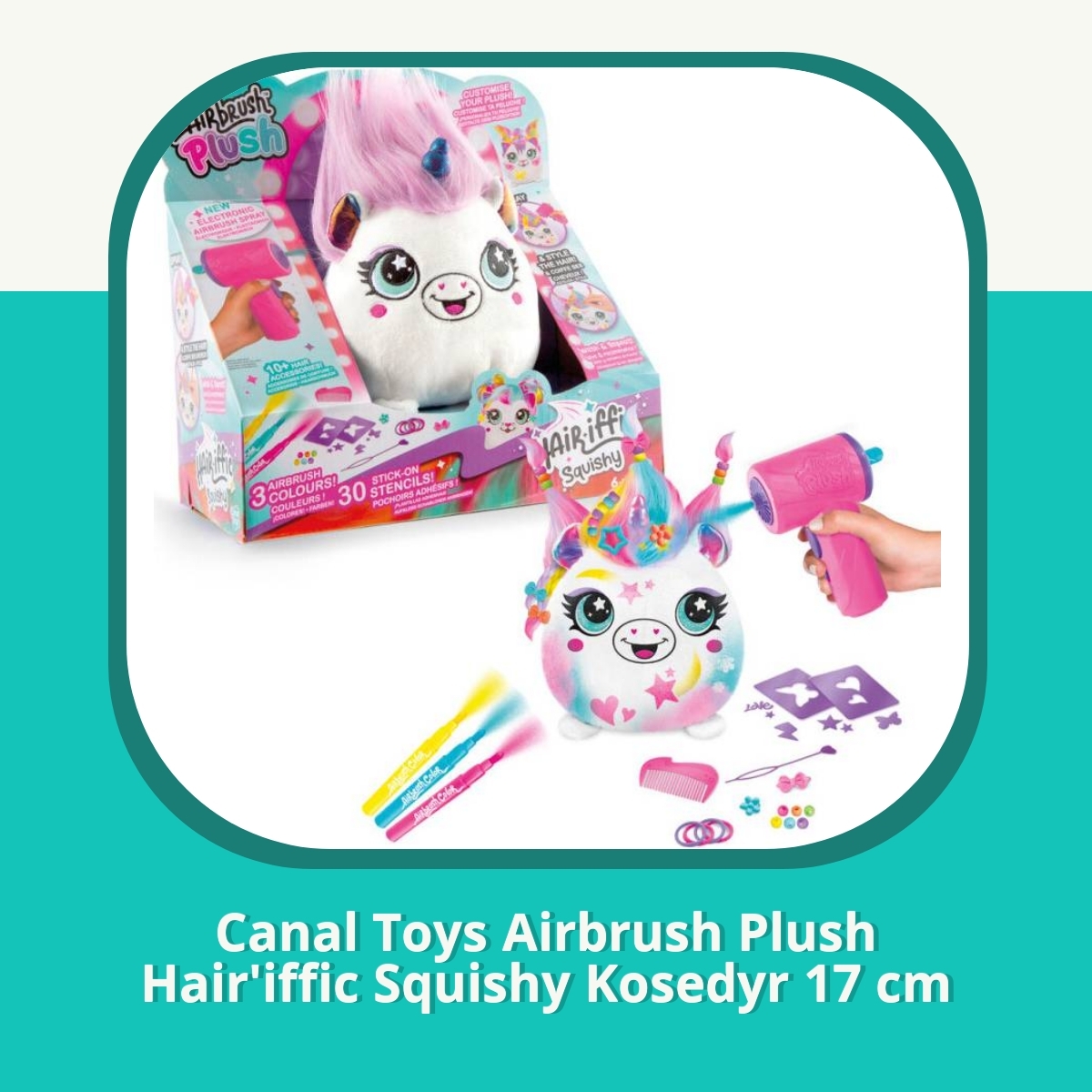 Anmeldelse af Canal Toys Airbrush Plush Hair'iffic Squishy Kosedyr 17 cm