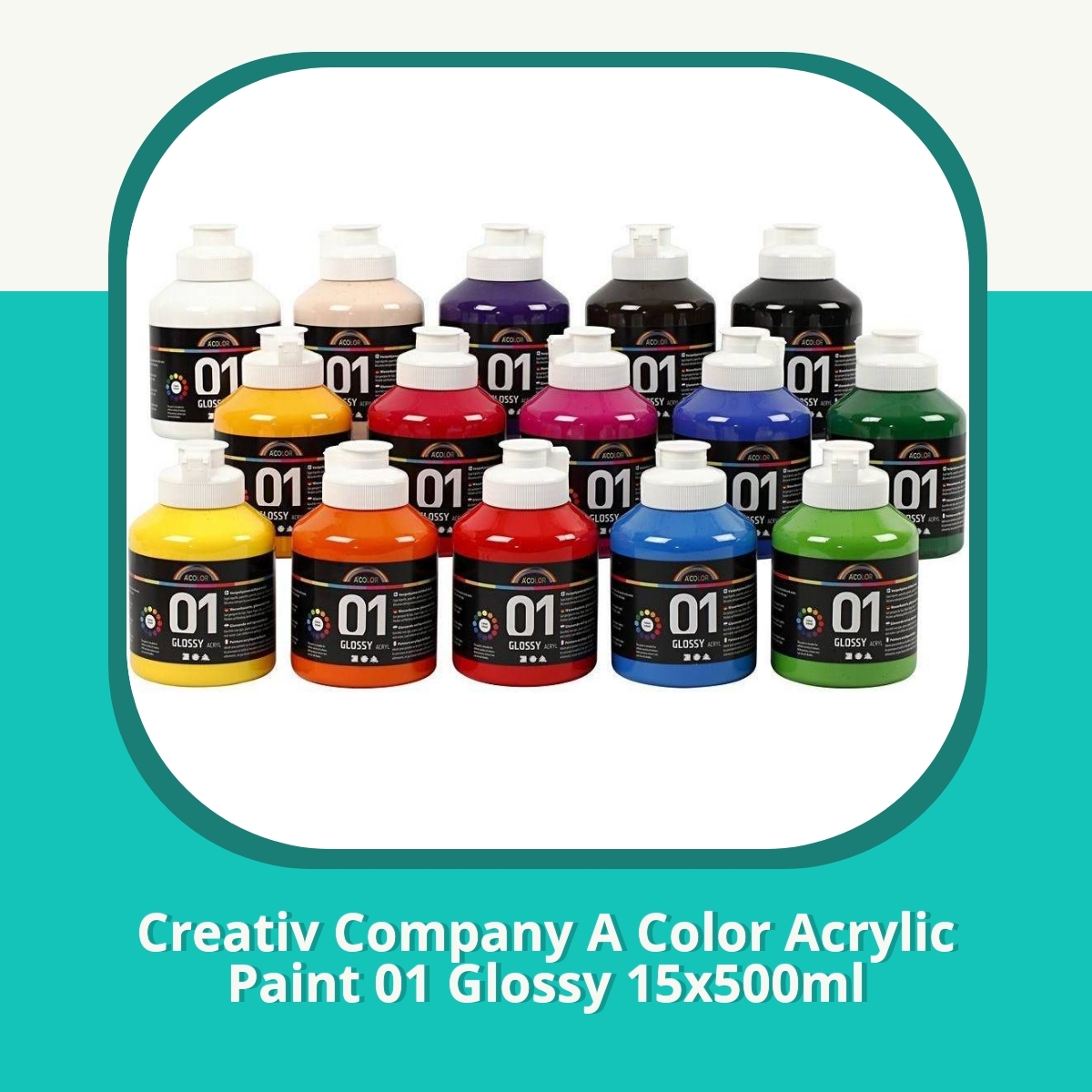 Anmeldelse af Creativ Company A Color Acrylic Paint 01 Glossy 15x500ml