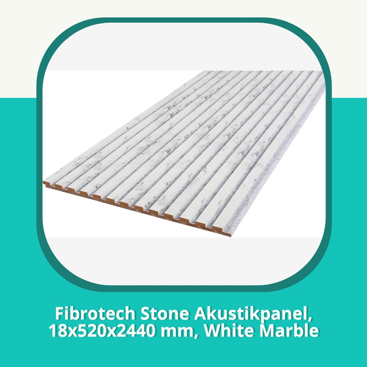Anmeldelse af Fibrotech Stone Akustikpanel, 18x520x2440 mm, White Marble