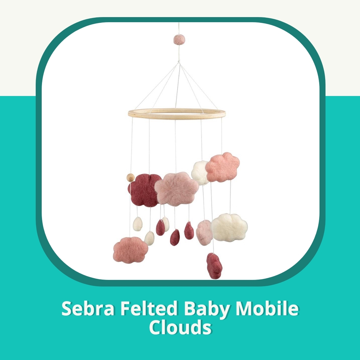 Anmeldelse af Sebra Felted Baby Mobile Clouds