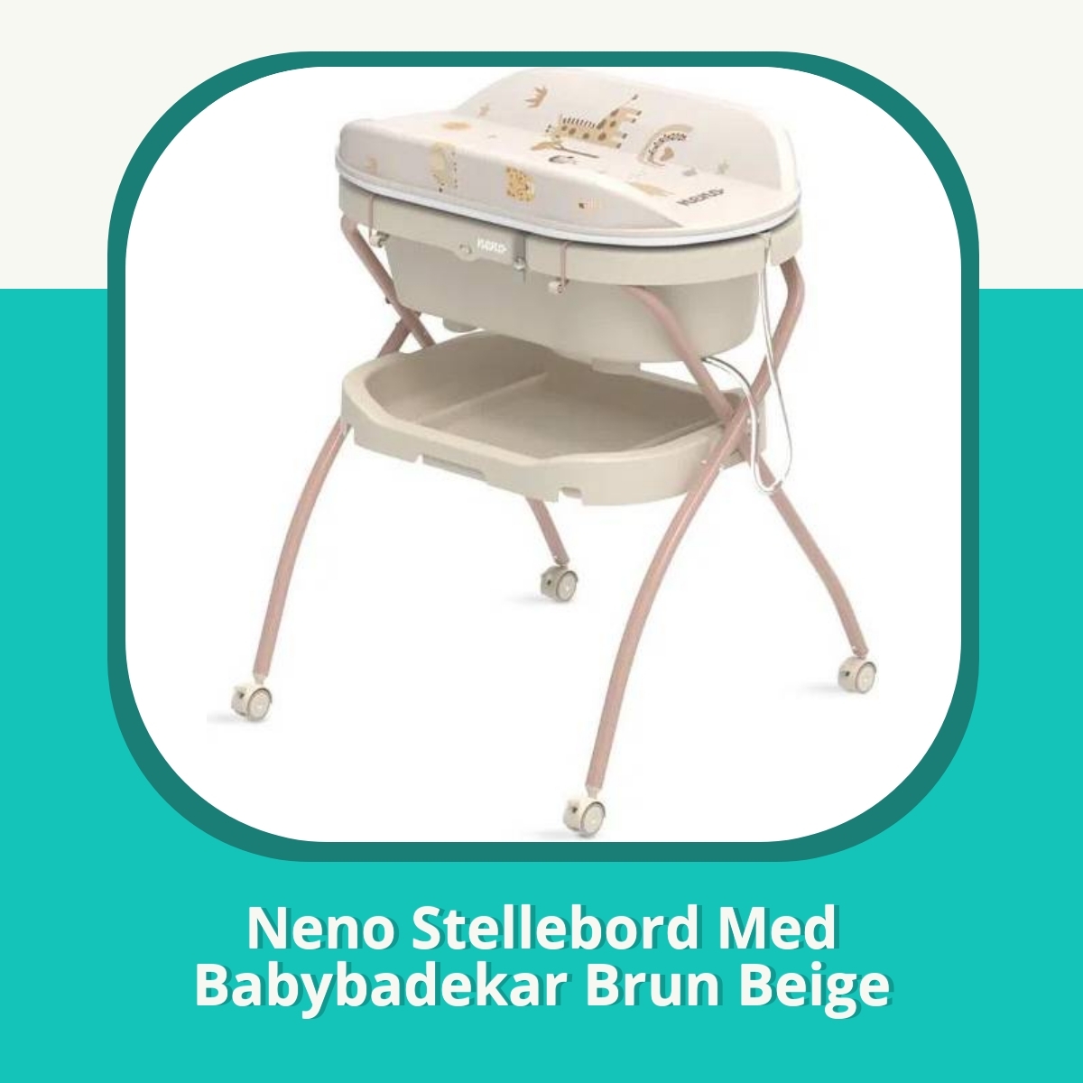 Anmeldelse af Neno Stellebord Med Babybadekar Brun Beige