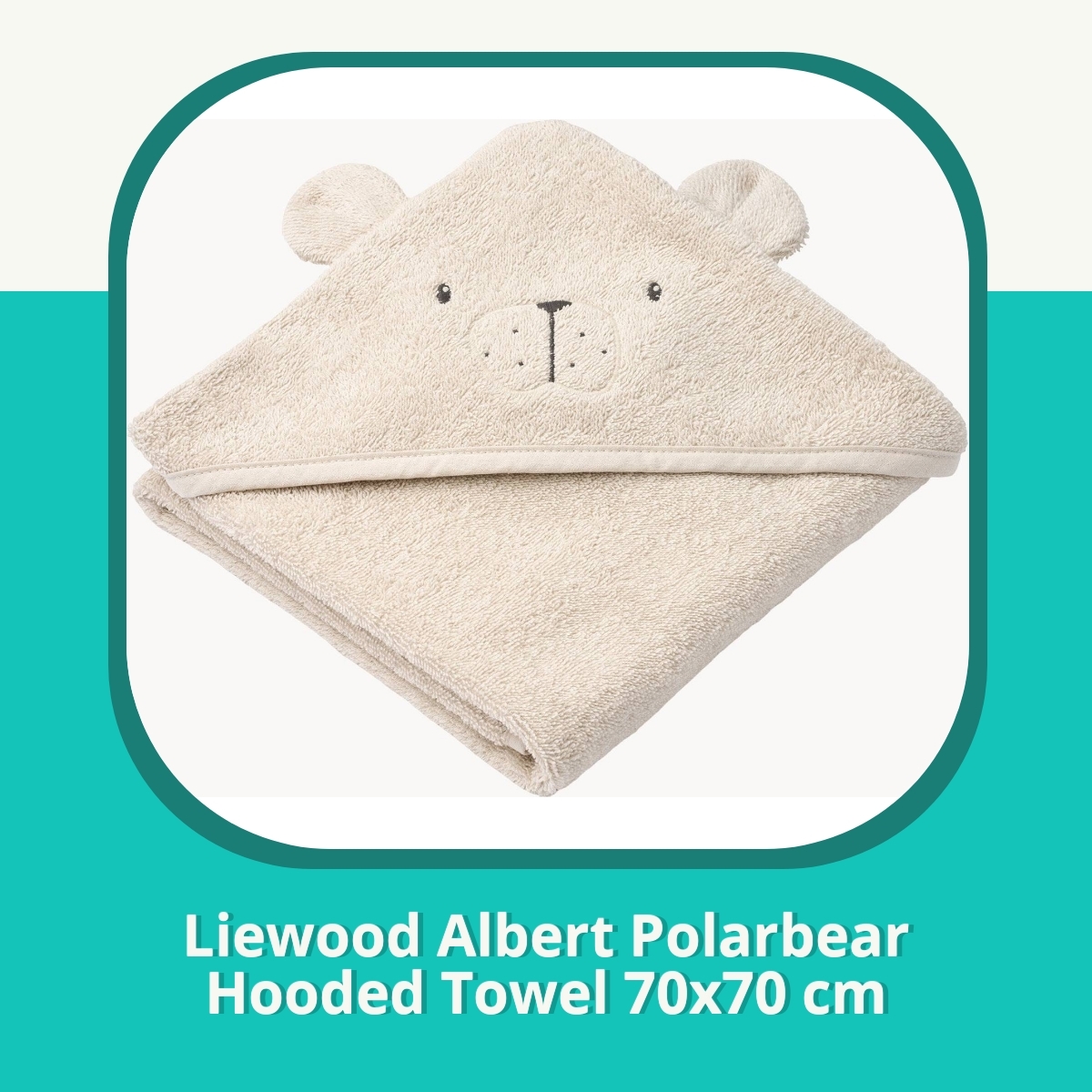 Anmeldelse af Liewood Albert Polarbear Hooded Towel 70x70 cm