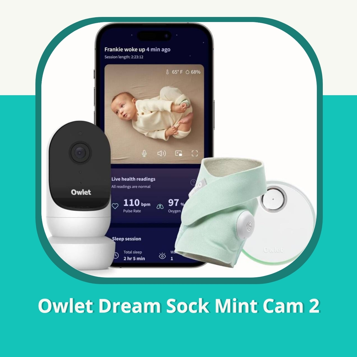 Recension af Owlet Dream Sock Mint Cam 2