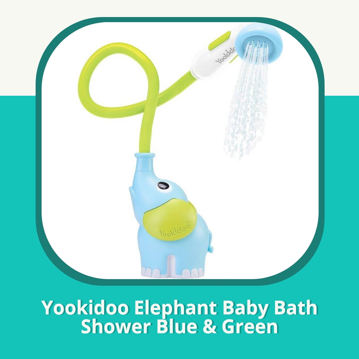 Anmeldelse af Yookidoo Elephant Baby Bath Shower Blue & Green