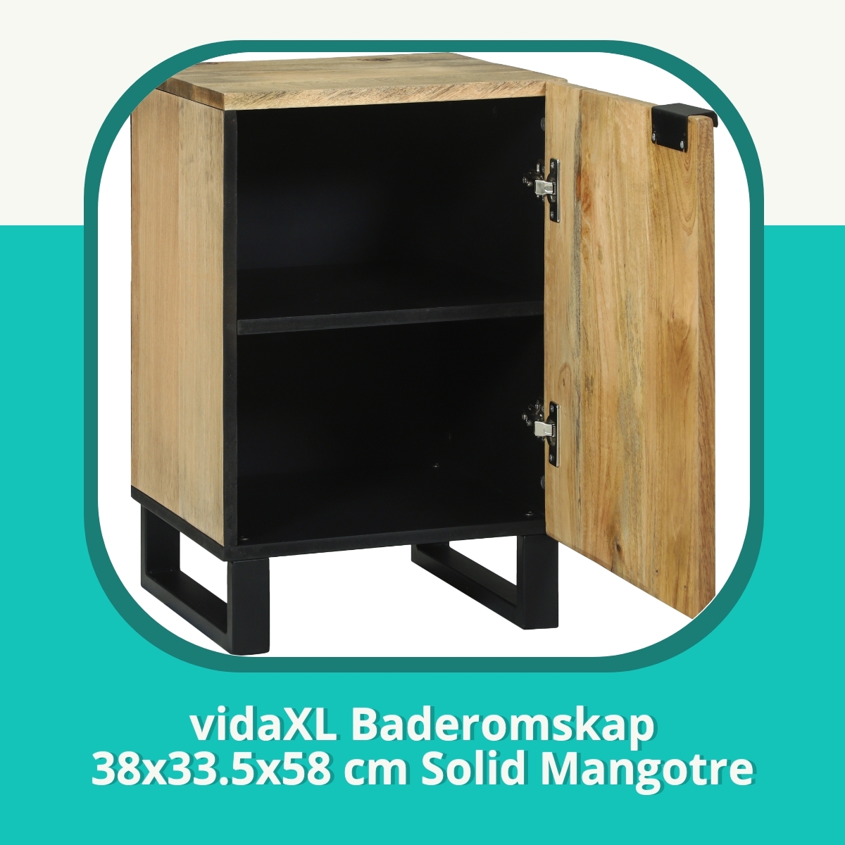 Anmeldelse vidaXL Baderomskap 38x33.5x58 cm Solid Mangotre