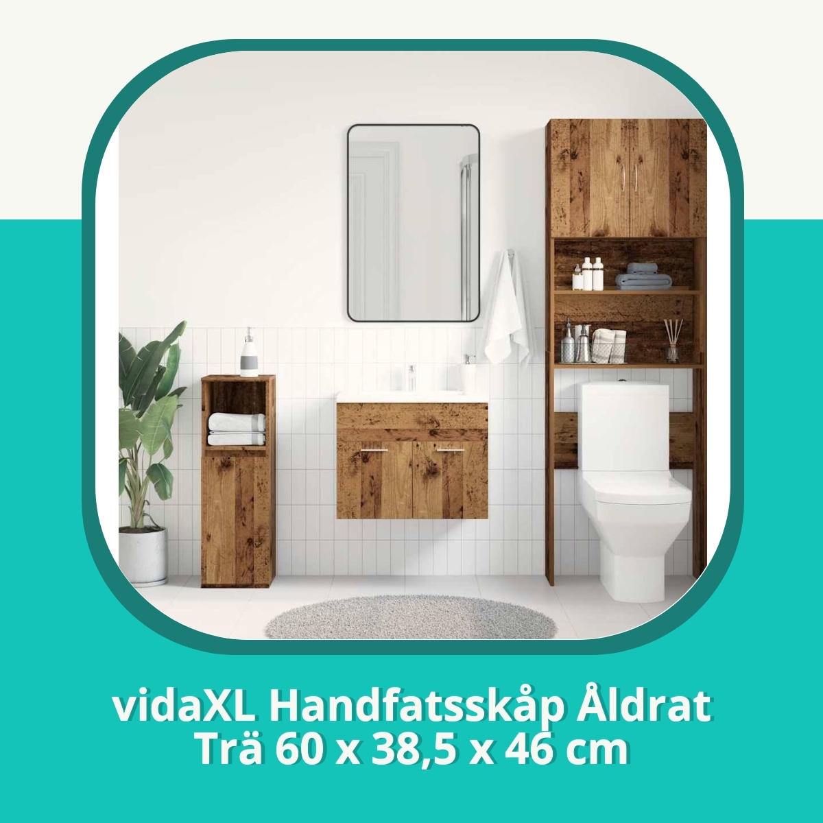 Recension af vidaXL Handfatsskåp Åldrat Trä 60 x 38,5 x 46 cm