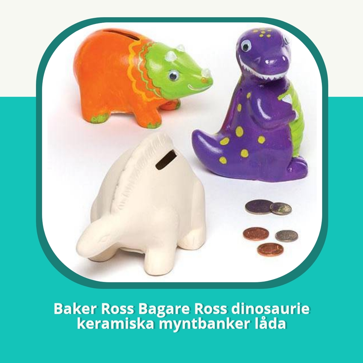 Recension af Baker Ross Bagare Ross dinosaurie keramiska myntbanker låda