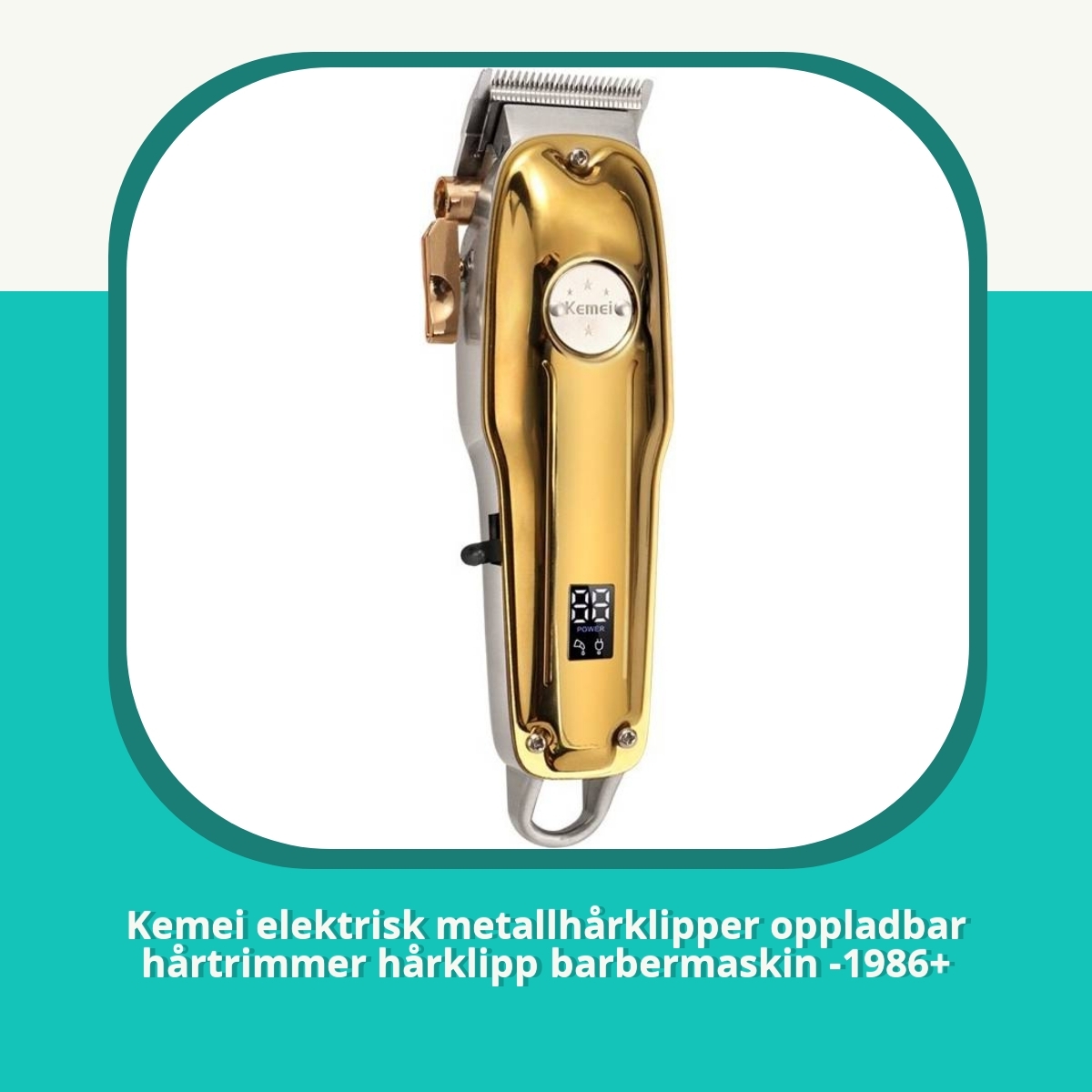 Recension af Kemei elektrisk metallhårklipper oppladbar hårtrimmer hårklipp barbermaskin -1986+