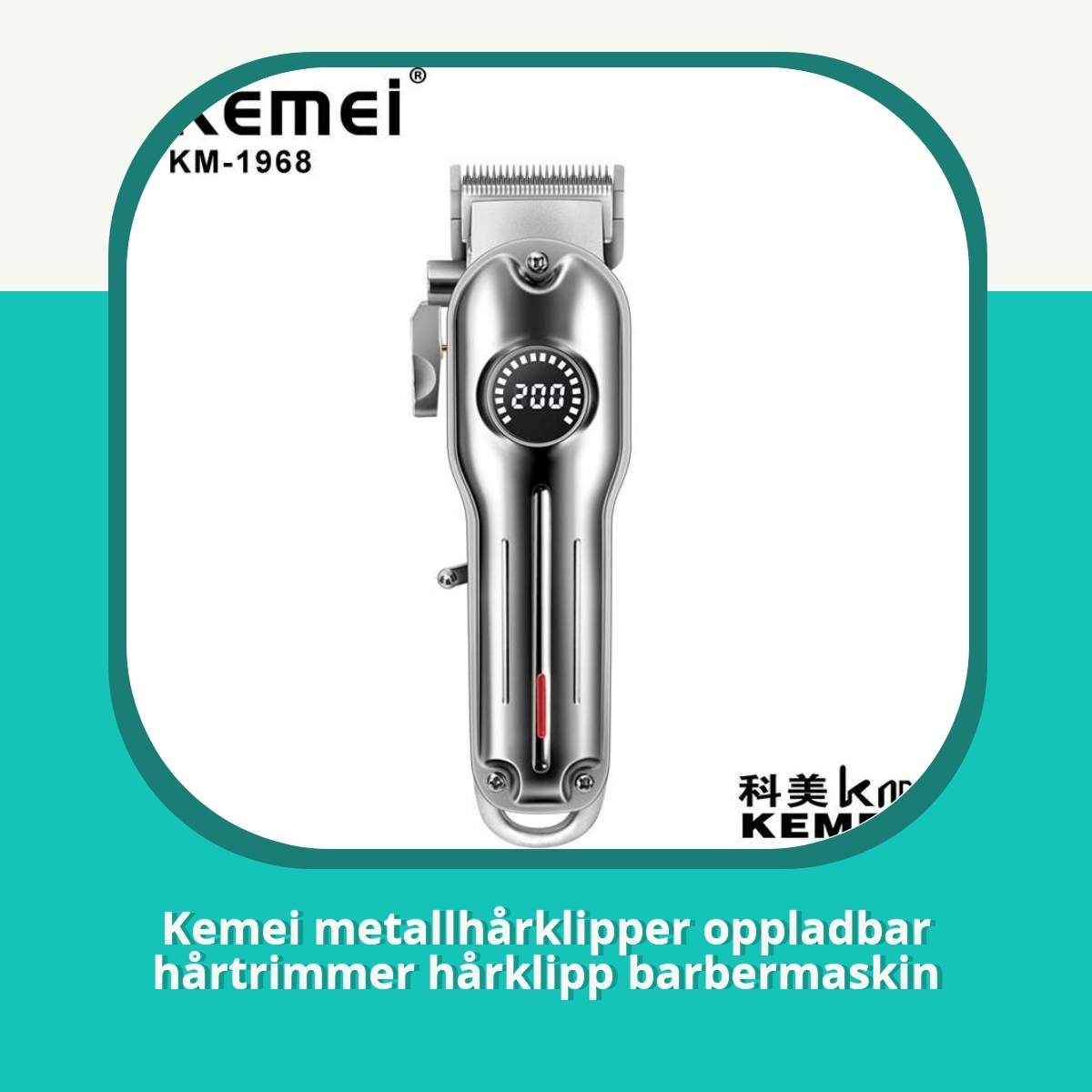 Recension af Kemei metallhårklipper oppladbar hårtrimmer hårklipp barbermaskin
