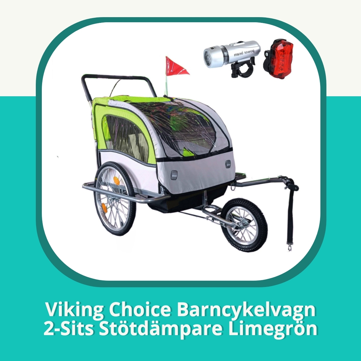 Recension af Viking Choice Barncykelvagn 2-Sits Stötdämpare Limegrön