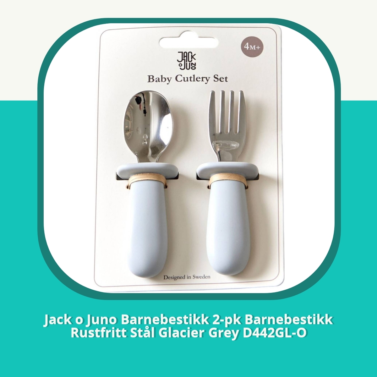 Anmeldelse af Jack o Juno Barnebestikk 2-pk Barnebestikk Rustfritt Stål Glacier Grey D442GL-O