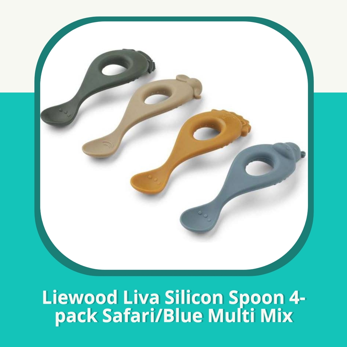 Anmeldelse af Liewood Liva Silicon Spoon 4-pack Safari/Blue Multi Mix