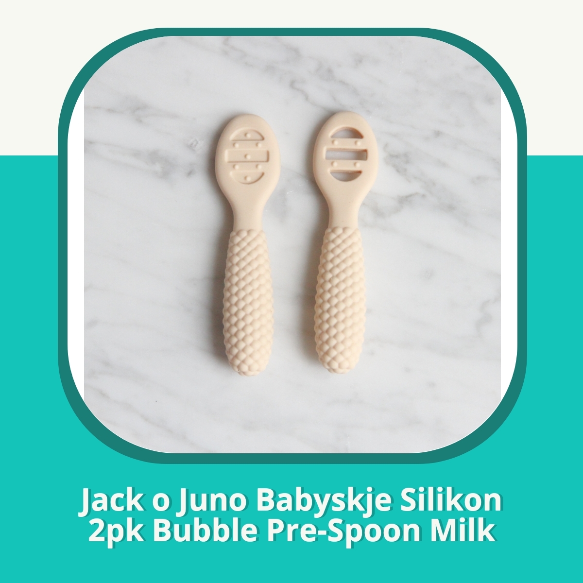 Anmeldelse af Jack o Juno Babyskje Silikon 2pk Bubble Pre-Spoon Milk