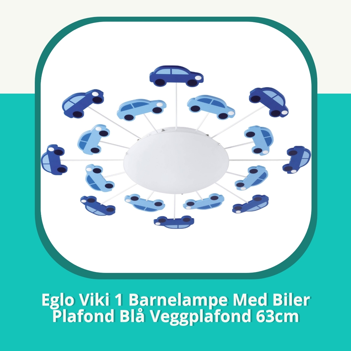 Anmeldelse Eglo Viki 1 Barnelampe Med Biler Plafond Blå Veggplafond 63cm