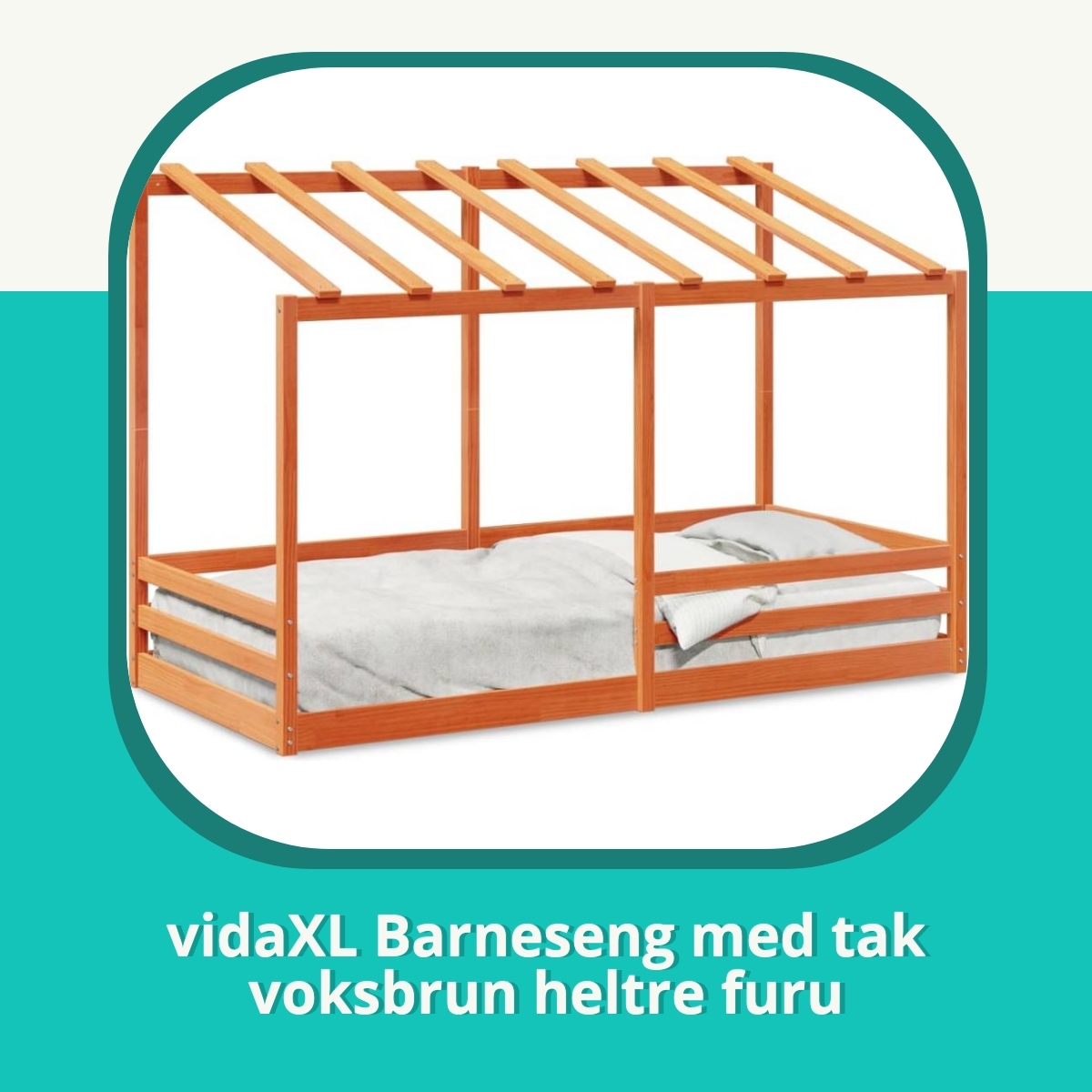 Anmeldelse af vidaXL Barneseng med tak voksbrun heltre furu