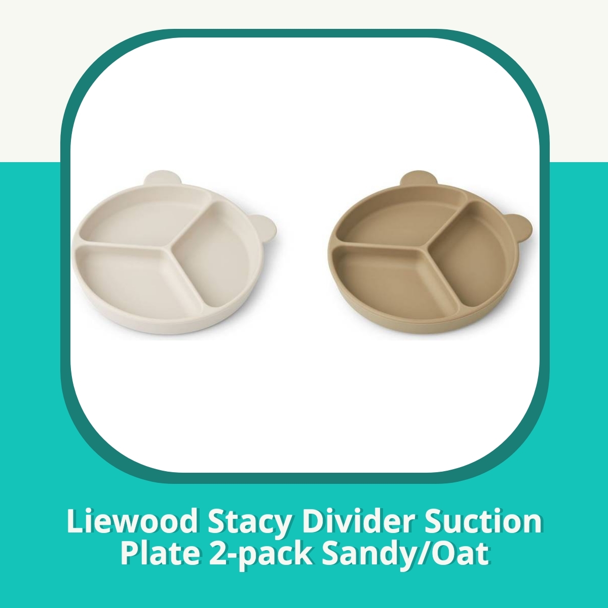 Anmeldelse af Liewood Stacy Divider Suction Plate 2-pack Sandy/Oat