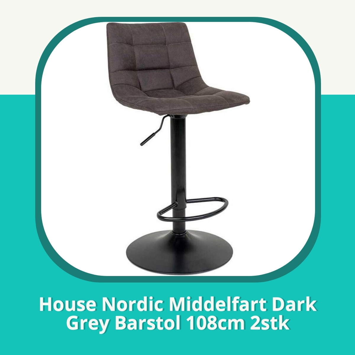 Anmeldelse af House Nordic Middelfart Dark Grey Barstol 108cm 2stk