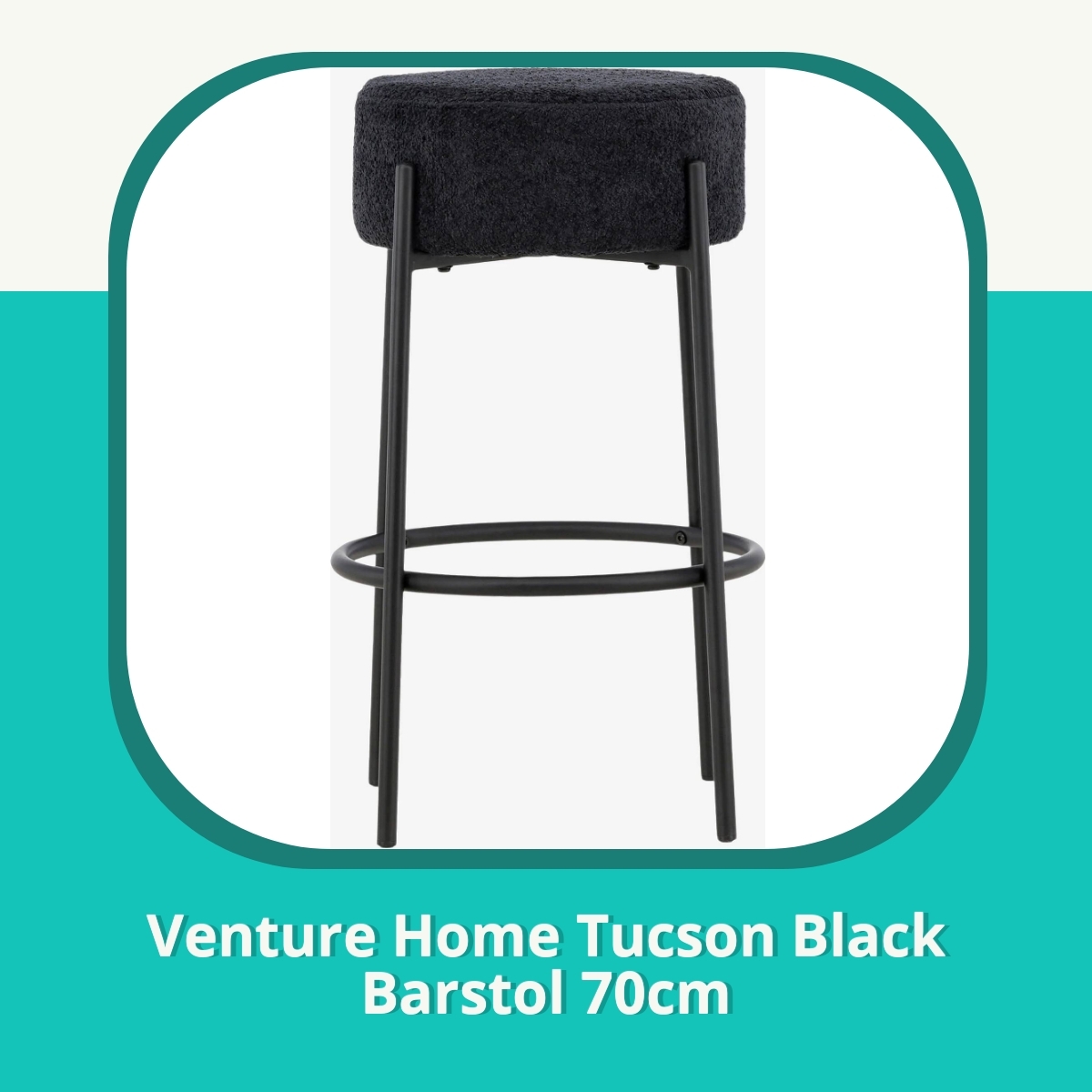 Anmeldelse af Venture Home Tucson Black Barstol 70cm