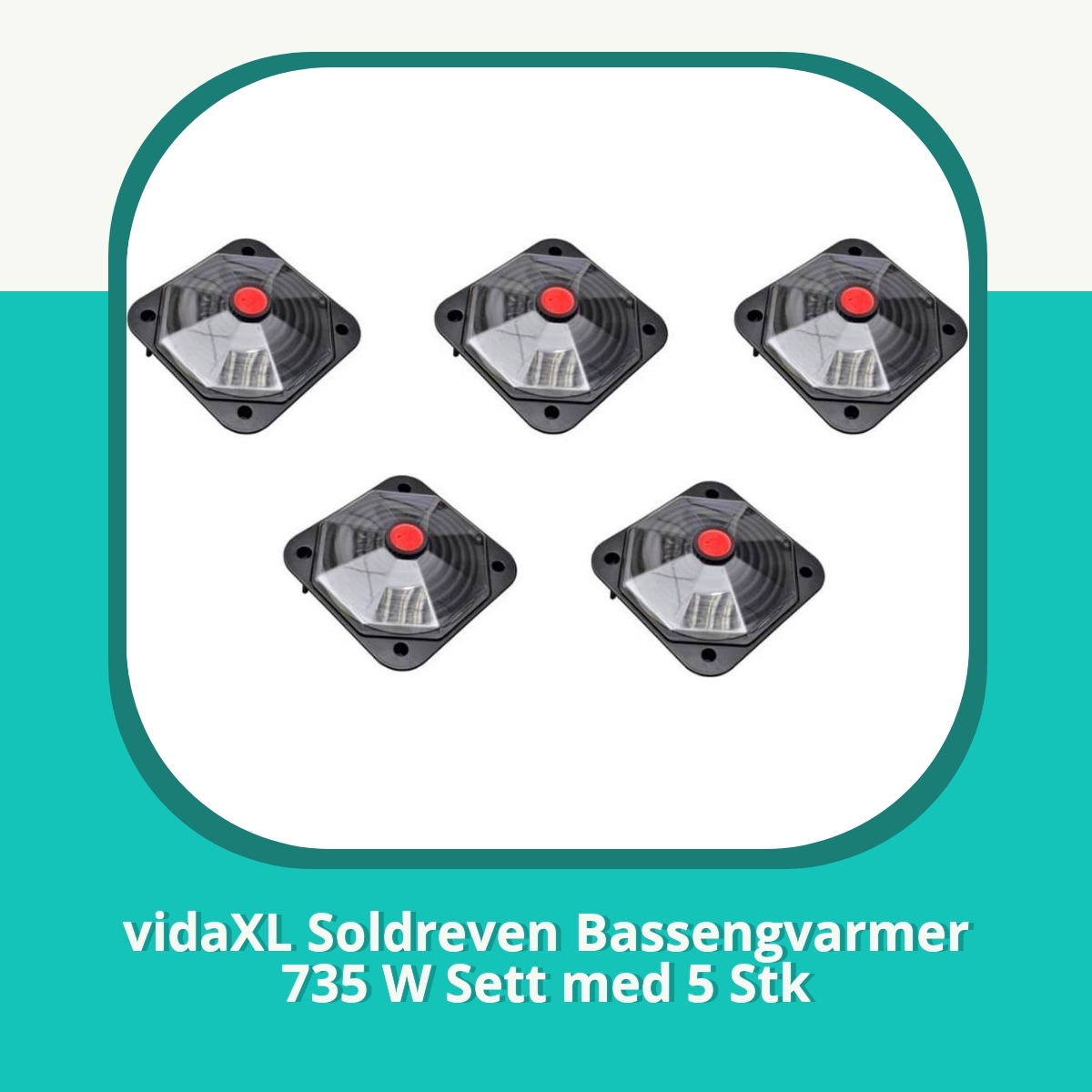 Anmeldelse af vidaXL Soldreven Bassengvarmer 735 W Sett med 5 Stk