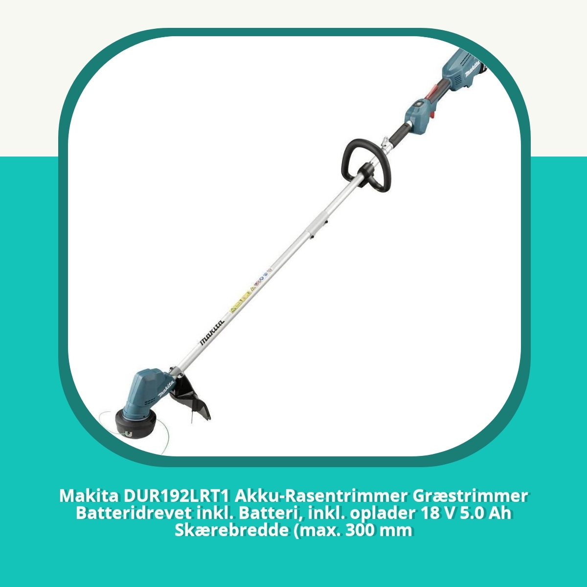 Anmeldelse af Makita DUR192LRT1 Akku-Rasentrimmer Græstrimmer Batteridrevet inkl. Batteri, inkl. oplader 18 V 5.0 Ah Skærebredde (max. 300 mm