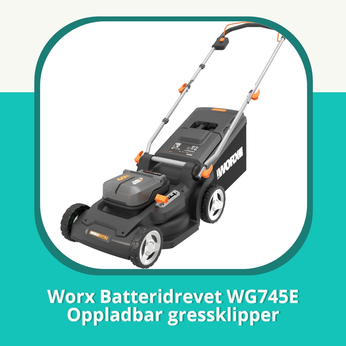 Anmeldelse af Worx Batteridrevet WG745E Oppladbar gressklipper