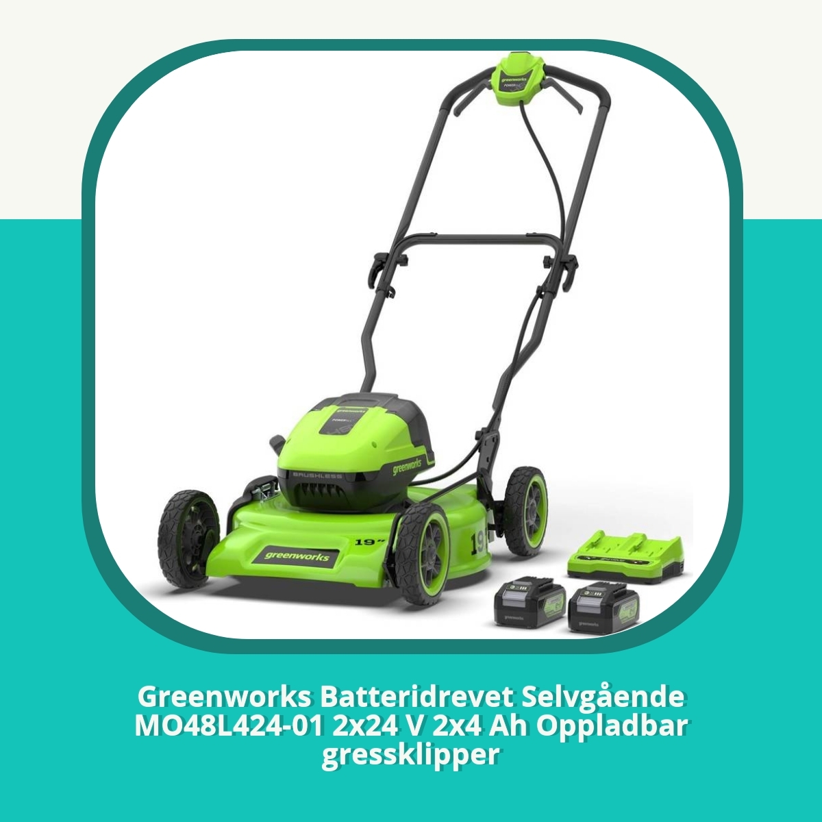 Anmeldelse af Greenworks Batteridrevet Selvgående MO48L424-01 2x24 V 2x4 Ah Oppladbar gressklipper