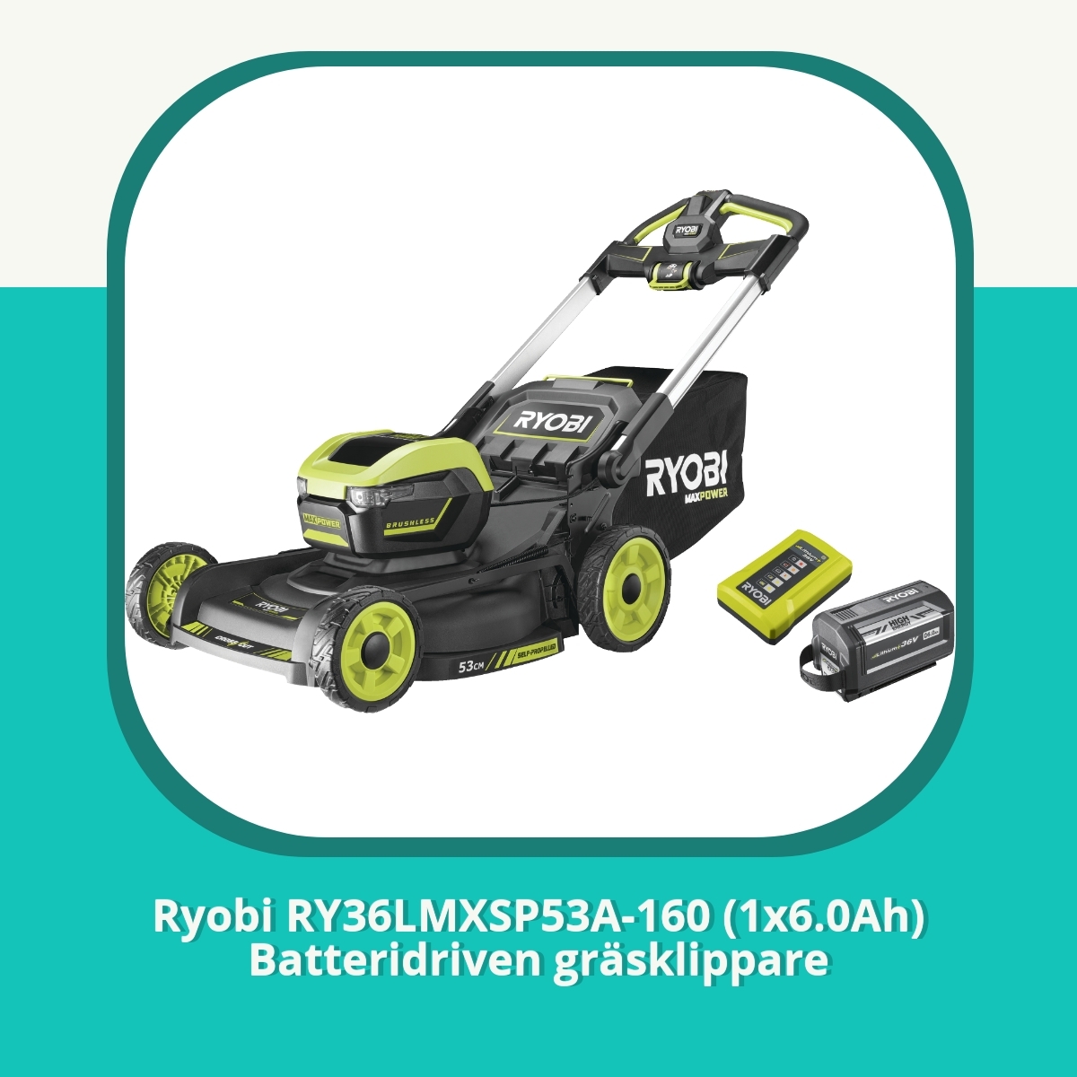 Recension af Ryobi RY36LMXSP53A-160 (1x6.0Ah) Batteridriven gräsklippare