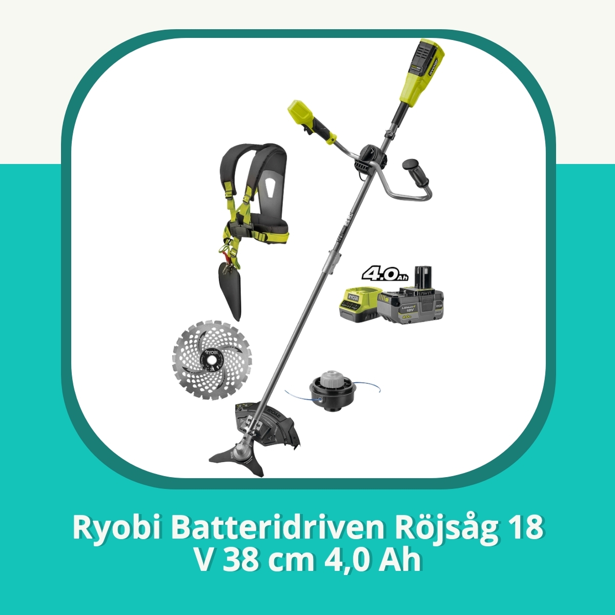 Recension af Ryobi Batteridriven Röjsåg 18 V 38 cm 4,0 Ah
