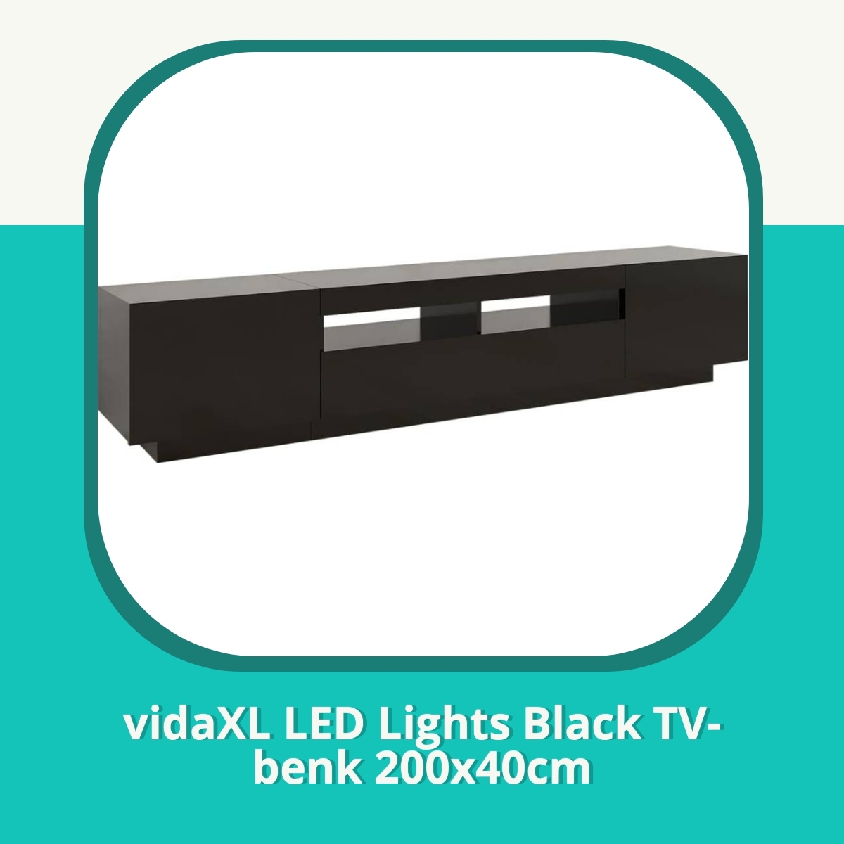 Anmeldelse af vidaXL LED Lights Black TV-benk 200x40cm