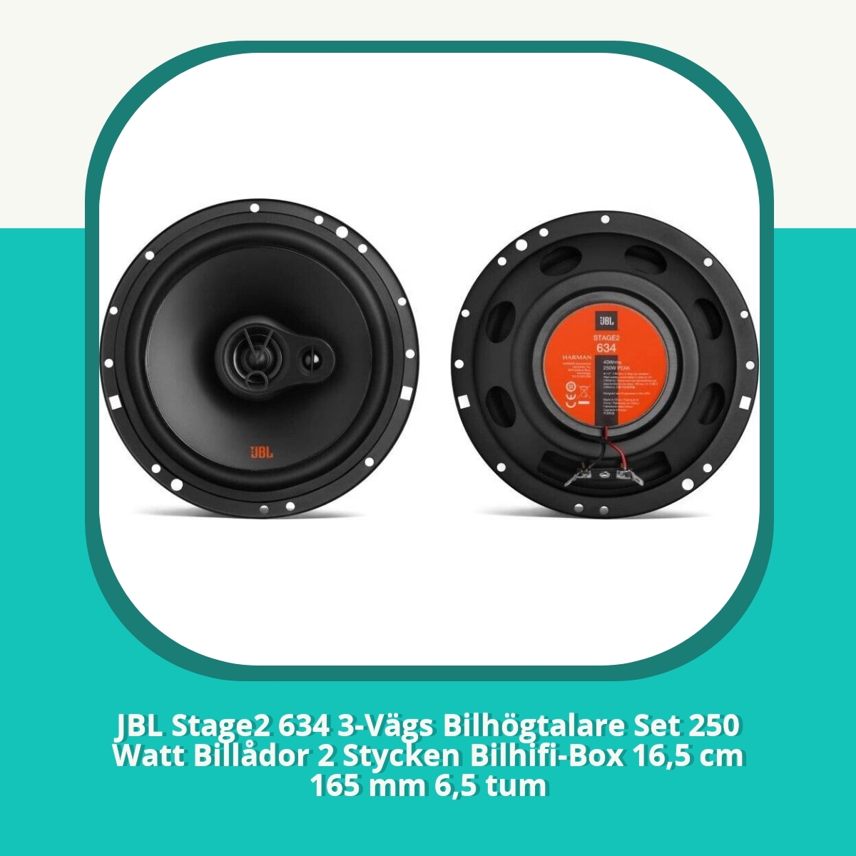 Recension af JBL Stage2 634 3-Vägs Bilhögtalare Set 250 Watt Billådor 2 Stycken Bilhifi-Box 16,5 cm 165 mm 6,5 tum