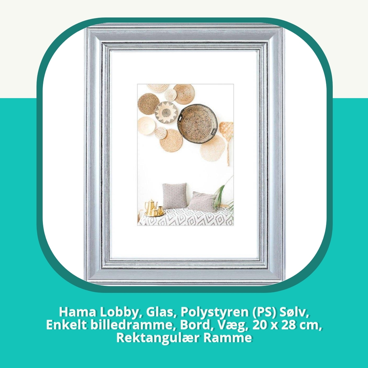 Anmeldelse af Hama Lobby, Glas, Polystyren (PS) Sølv, Enkelt billedramme, Bord, Væg, 20 x 28 cm, Rektangulær Ramme