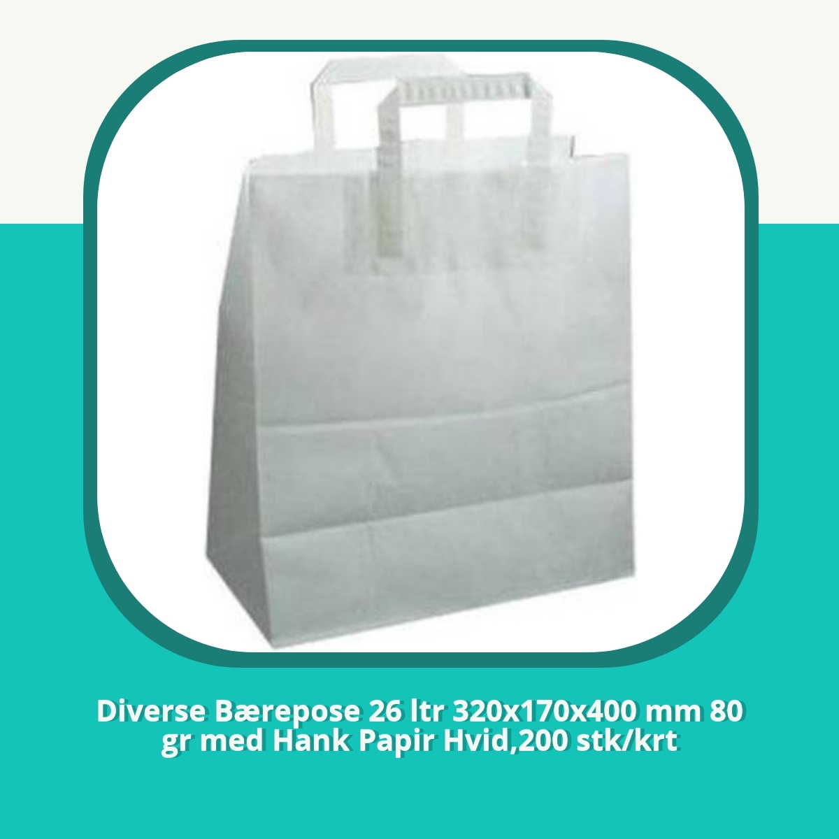 Recension af Diverse Bærepose 26 ltr 320x170x400 mm 80 gr med Hank Papir Hvid,200 stk/krt