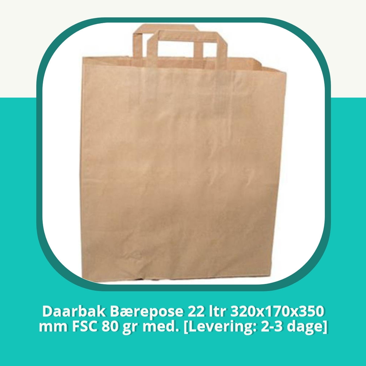 Recension af Daarbak Bærepose 22 ltr 320x170x350 mm FSC 80 gr med. [Levering: 2-3 dage]