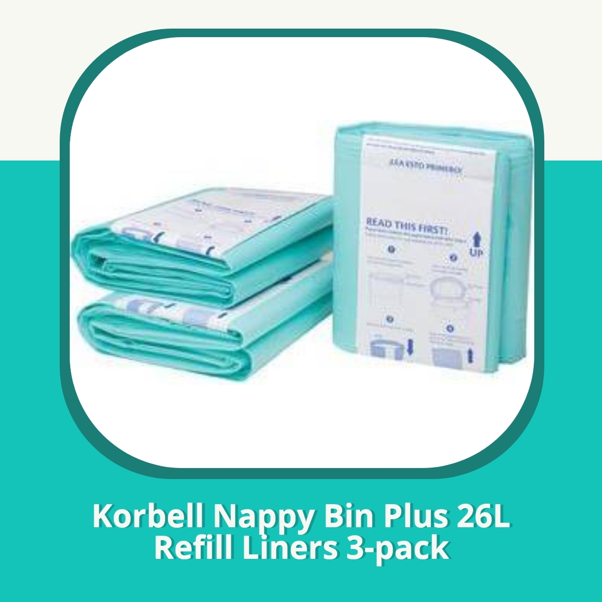 Anmeldelse af Korbell Nappy Bin Plus 26L Refill Liners 3-pack