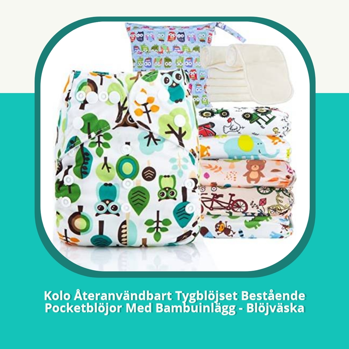 Recension af Kolo Återanvändbart Tygblöjset Bestående Pocketblöjor Med Bambuinlägg - Blöjväska